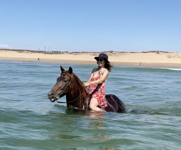 Swimming with a horse